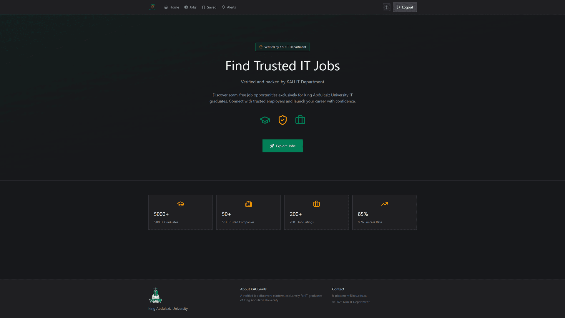 KAUGrads platform project screenshot