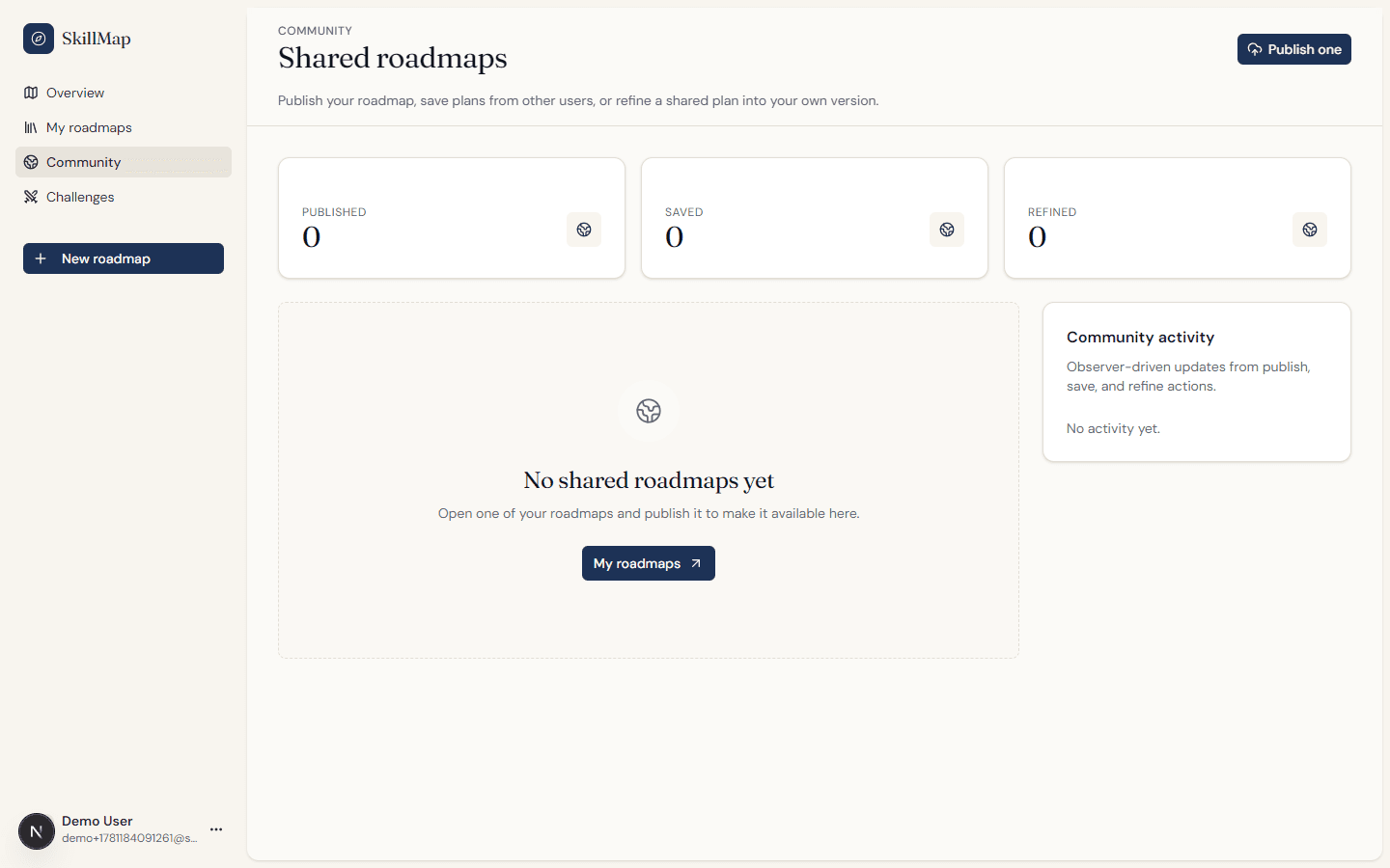 SkillMap community roadmap browser